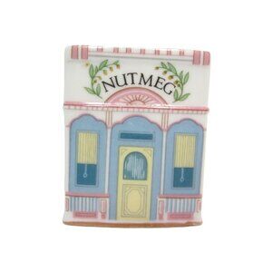 Lenox Spice Village Nutmeg BOTTOM ONLY Spice Jar Lid Cottage House Ceramic
